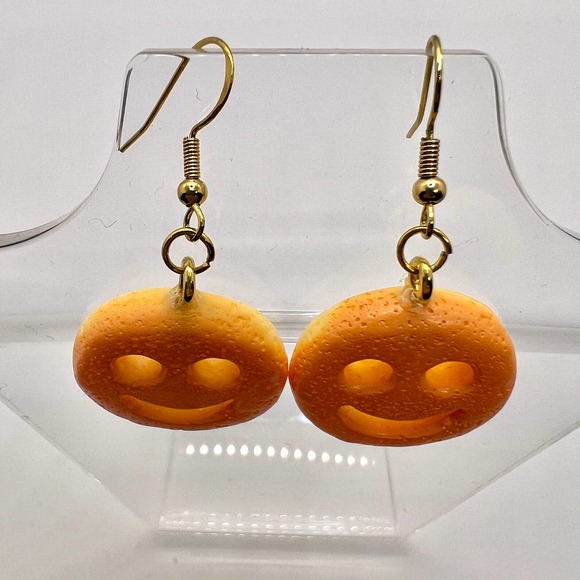 Smiley Tater Tots Earrings - Potato Earrings - Food Earrings - Smiley Face Earri - Picture 2 of 10